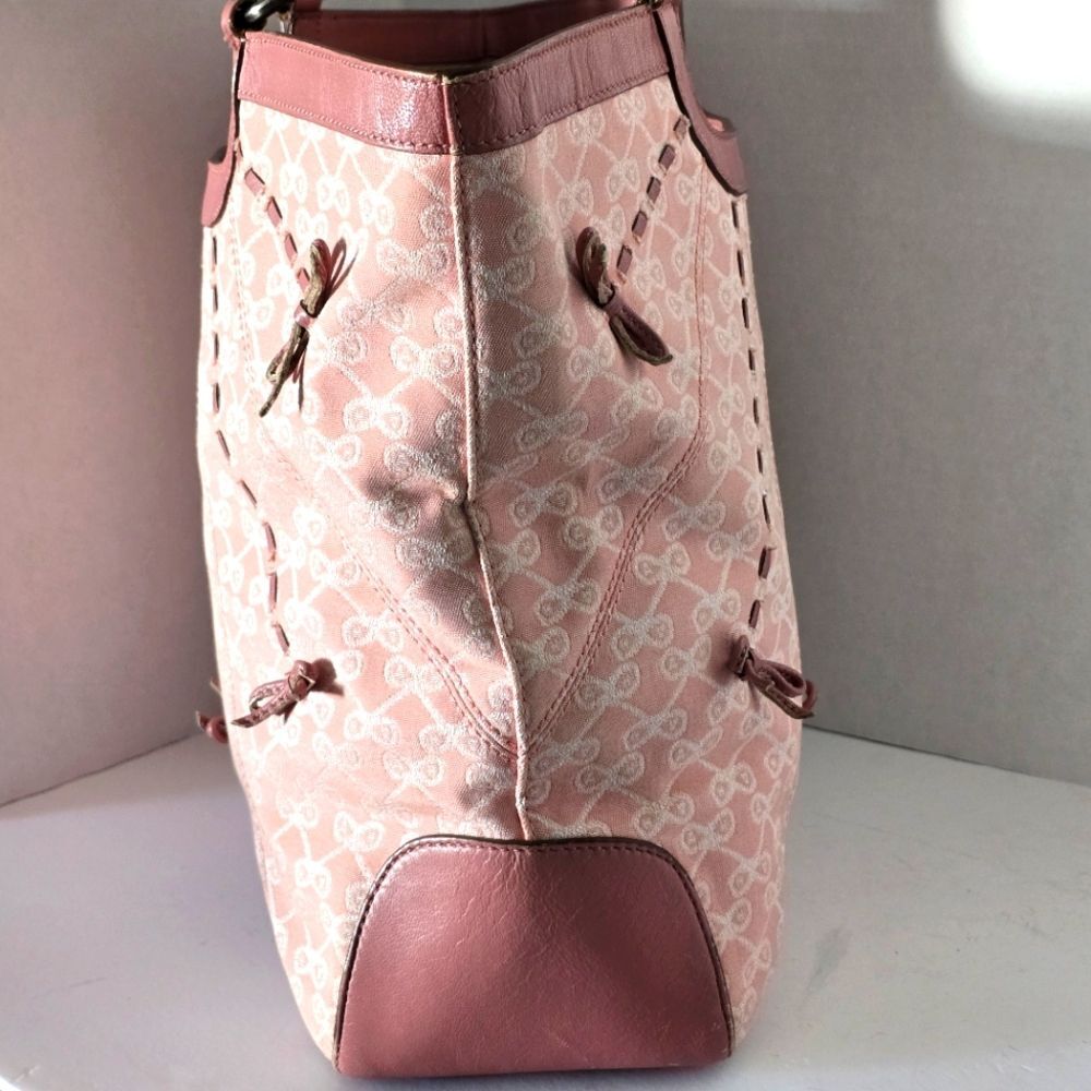Anya Hindmarch Pink Bow Canvas and Leather Tote Bag - Picture 8 of 16